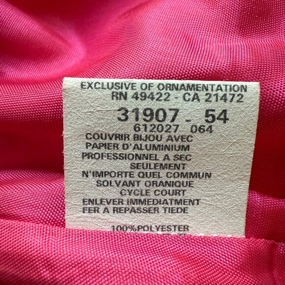 Vintage Jessica McClintock Gunne Sax Size 11/12 Fuchsia Satin Halter Y2K Gown - Picture 9 of 16